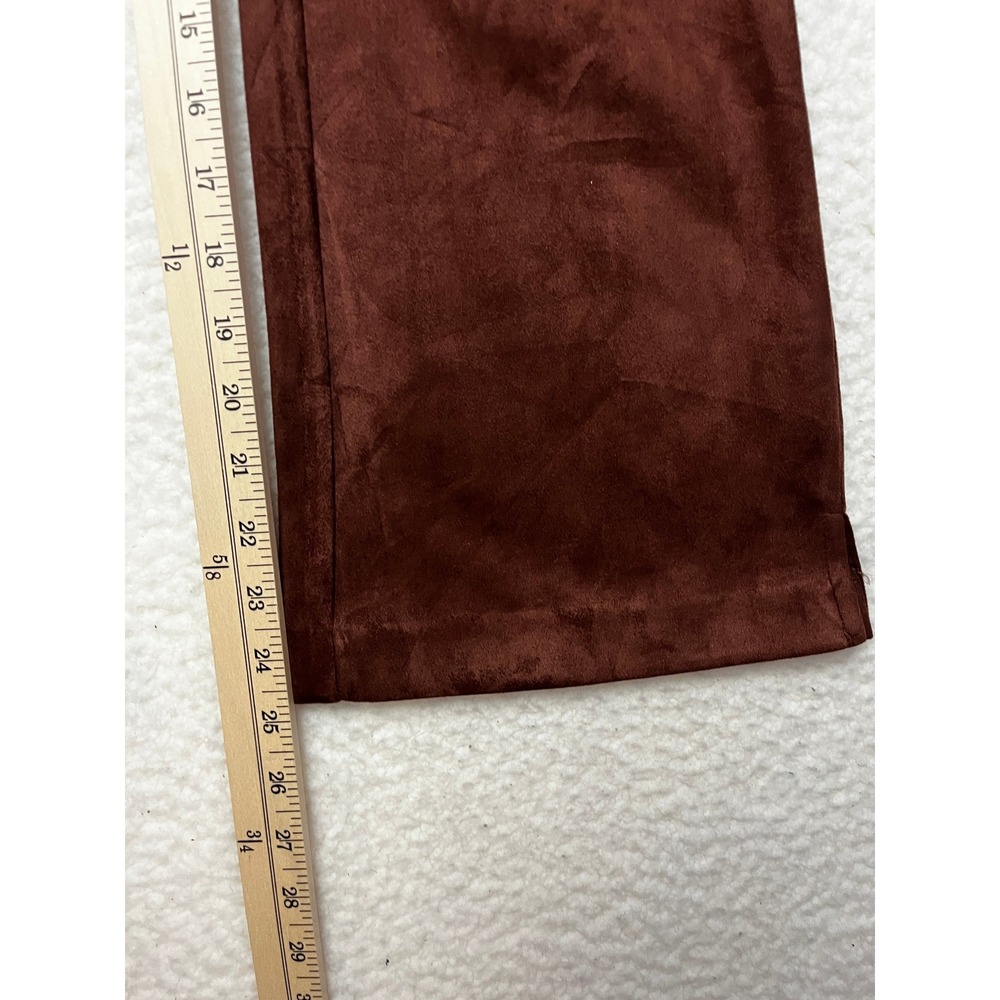Marc New York Pants Womens 8 Brown Faux Suede Flare Leg High Rise Stretch‎ 3804 - Picture 5 of 8